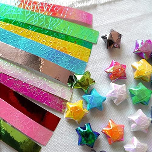 Wxynhhd 80pcs бисерен градиент во боја Среќа starsвезди Оригами шарени оригами занаетчиски трудови DIY рачно изработени хартии