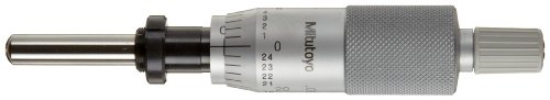 Mitutoyo 150-208 Micrometer Head, средна големина, 0-1 опсег, 0,001 дипломирање, +/- 0.0001 точност, рачен стоп, рамно лице