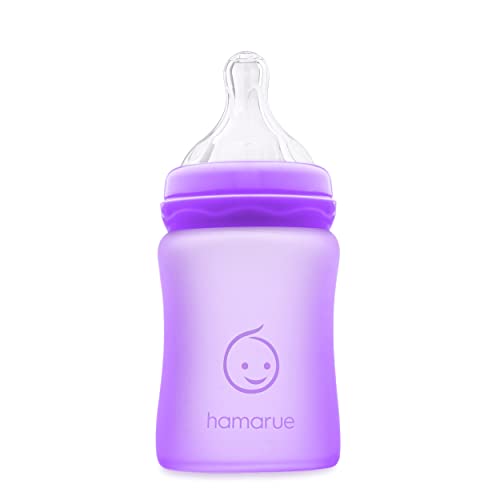 Хамару 3-во-1 стаклени чаши за деца за мали деца | Силиконски обложени стакло шишиња за бебиња | Нетоксична чаша за транзиција за