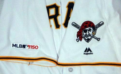2019 Пиратите од Питсбург Jејсон одложување # Игра издадена бела маичка 150 P PITT33403 - Игра користена МЛБ дресови