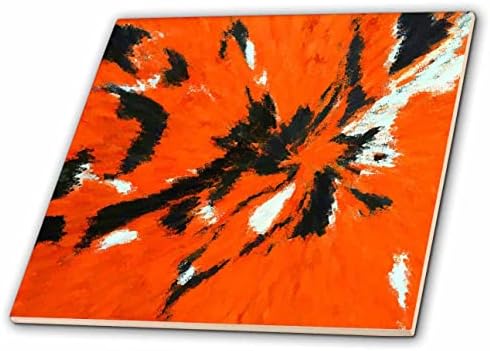 3дроза Слика На Излив На Портокалова И Црна Задебелена Апстрактна Слика-Плочки