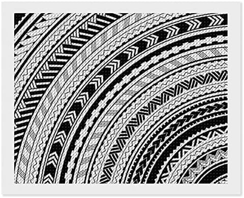 Маори стил ехнични украси Дијамантски комплети за сликање 5д DIY целосна вежба Rhinestone Arts Wallид декор за возрасни 16 x20