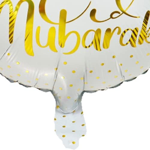 Фрони Балони Бајрам Мубарак, 5 Парчиња Тркалезни Балони Рамазан Карим Декорација За Муслимански Исламски Фестивал Партиски Вечери Сина