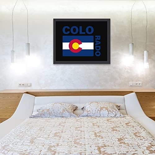 Државно знаме во Колорадо Дрвена слика со уметнички дела со слики, слики, приказ на wallидови за домашно декоративно