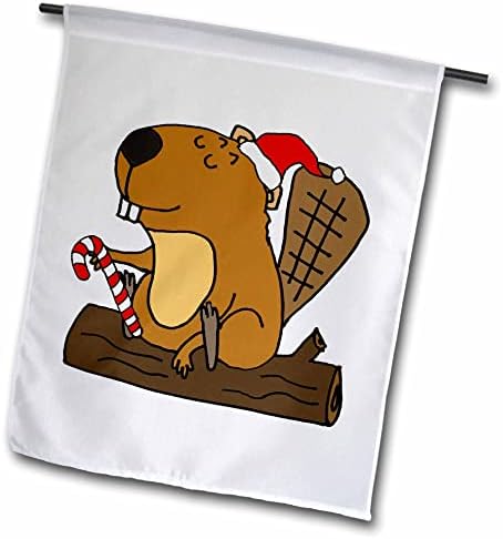 3дроза Симпатична Смешна Дабар Облечен Во Дедо мраз Шапка Божиќ Цртан Филм-Знамиња