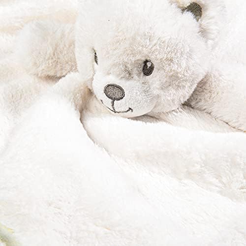 Безбедносно ќебе со мечка Beilimu, меко бебе, меки ќебе, унисекс unisex lovight snuggle играчка бебе мечка со полнење подарок за новороденче,