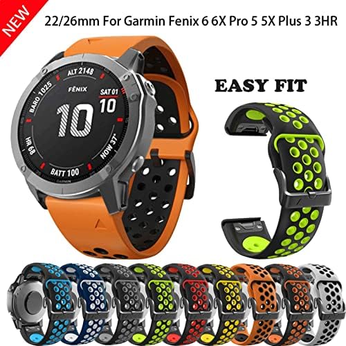 Dfamin Sport Silicone Watchband за Garmin Fenix ​​7x 7 6x 6 Pro 5x 5x 5plus S60 935 Брзо издание 22 26мм лента за зглоб