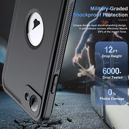 Темдан [Реал 360 за iPhone SE2/7/8 Случај Водоотпорен, Вграден 9h Калено Стакло Објективот На Камерата &засилувач; Заштита На Екранот