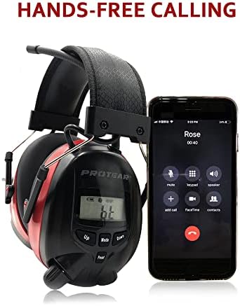 INF Protear Bluetooth радио слушалки за косење/пила/индустриска заштита, безбедносни уши за откажување на бучава со вграден микрофон
