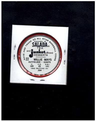 22 Вили Мејс Хоф - 1963 Салада монети бејзбол картички оценети NM - MLB Photomints и монети