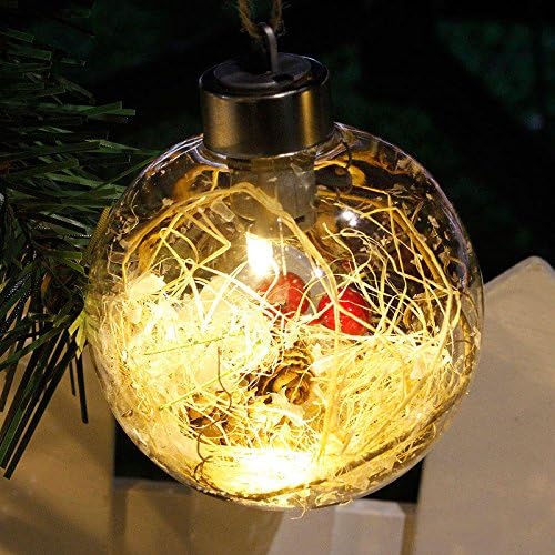 AUOF Божиќни предводени светла на новогодишната сијалица топка светло виси украс домашен декор на фестивал