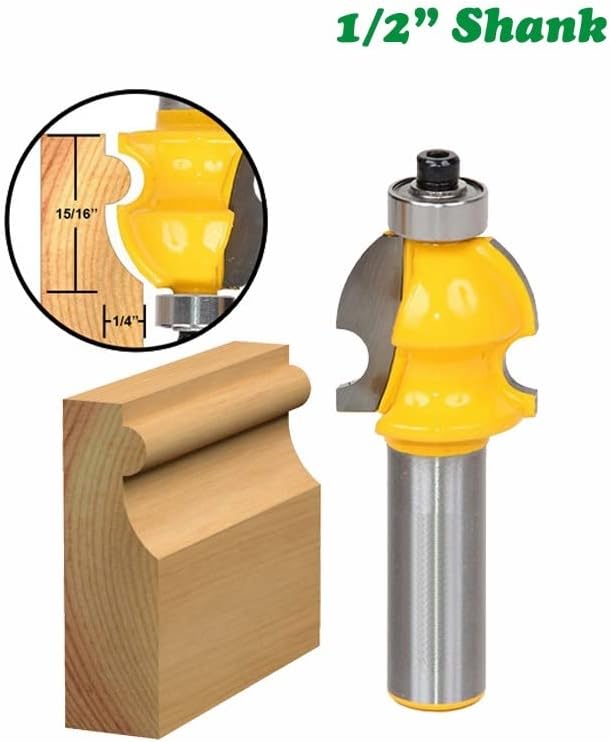 Jrenbox Router Bits 1PC 12mm 1/2 инчи Shank Line Architectural Mording Router Bit Woodworking Tenon Milling Cutter Wood Machine Tools
