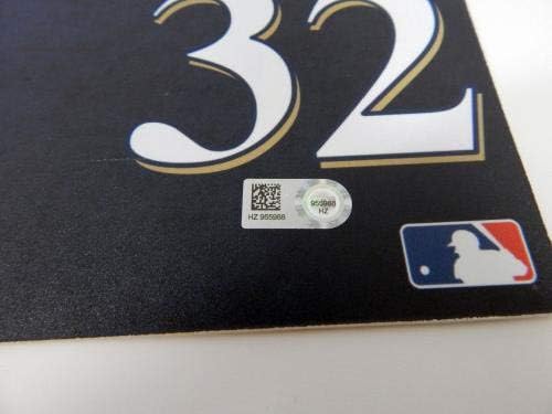 2015 година Милвоки Бруерс Дејвид Гофорт 32 Игра издадена морнаричка шкафче плоча Brew351 - Користена игра во MLB