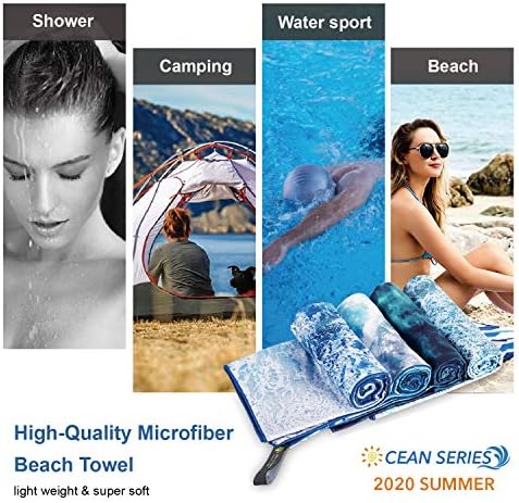 4Monster Microfiber Beach Pray Prain Брзо суво, супер абсорбента лесна патувачка крпа за пливачи, пешкир за кампување без песок, крпи за