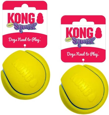 Конг Стискаш Тениско Топче Куче Играчка-Голем Во Различни Бои За Долготрајна Игра - 2 Пакет