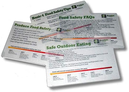 Чува безбедна Храна 4 пакет сет од 4 Душеци за Сечкање, секоја испечатена со совети за безбедност на храна плус Безбеден Водич
