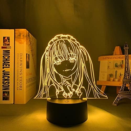 Голема големина LED светлина Алита битка ангел фигура за декоративна ноќна ноќна светлина роденденски подарок Детска соба 3Д