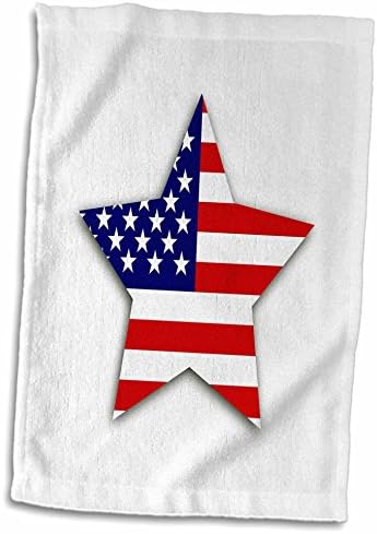 3д Роуз Американско Знаме Ѕвезда Ја Сакам Америка Патриотски Сад 4 јули Подарок TWL_184925_1 Пешкир, 15 x 22