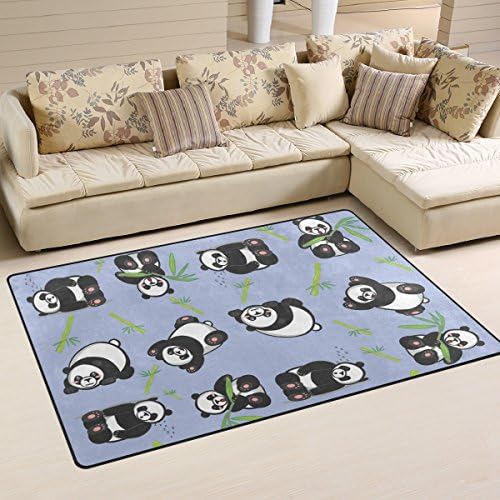 Regивотен килим за животни, симпатична панда за изразување на панда, не-лизгачки доормат за живеење за живеење во просторијата