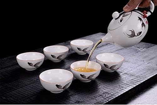 Динг Кил бел мат керамички чај тенџере, кунг фу чајник, рачно изработена котел кунг фу чај церемонија на чај од чај од 180 мл