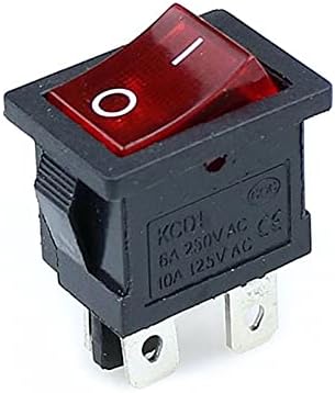 DaseB 1PCS KCD1 Switch Switch Switch Switch 4Pin On-Off 6A/10A 250V/125V AC Црвено жолто зелено црно копче за црно копче