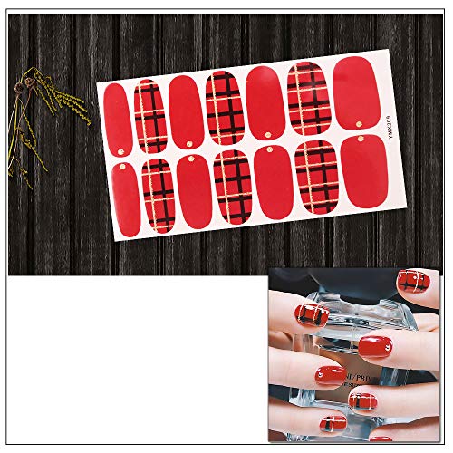 Silpecwee 8 листови црвени нокти полски ленти за жени налепници за нокти налепници за нокти целосни нокти обвивки за самостојно лепење