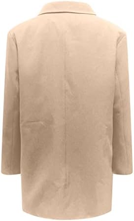 Foviguo Plus Size Blazer Ladie's Modern Fall долги ракави канцелариски лапел блејзери меки џебни пердуви тенок фит блејзери