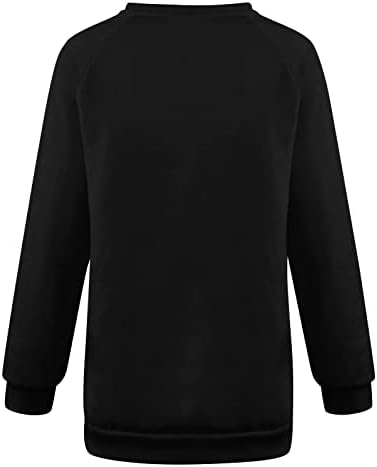 Електрокардиограм џемпери за жени 2023 модни кошули со долги ракави Обични срцеви графички тунични топки блуза