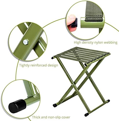 Столче за преклопување на тројно дрво 17,8 Висина на тешка тампонирање столче на отворено преносно столче држете до 600 фунти за пешачење за