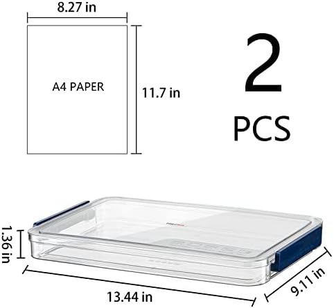 Clipchego Clear Plastic Storage Cox со капаци за заклучување, кутија за чување хартија, стабилно миленичиња пластична датотека за пластична