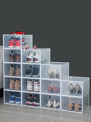 Mmbaby 12 пакувања кутија за складирање чевли кутија чиста пластична капка предна организатор на чевли за заштеда на простор