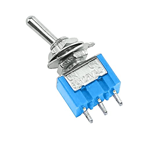 KQOO 10 PCS TOGGLE SWITCH MTS-103 ON/OFF/ON PDT MTS-102 ON/ON 3 PIN 6A 125VAC/3A 250VAC MINI SWITCH SWITC