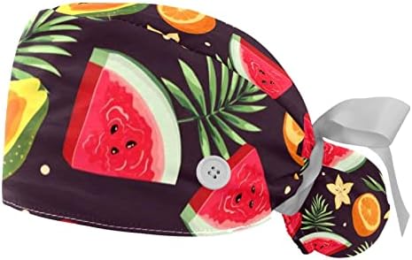 Овошје, прилагодливо за работното капаче за темна боја со држач за конска опашка 2 пакувања капаче за чистење на капа за мажи и жени, една