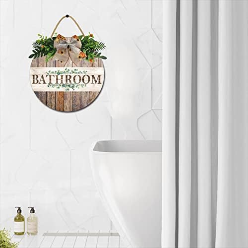 Знак за бања, декор на wallидови, бања wallидна уметност фарма куќа бања, дрво виси wallид plque декоративно за бања