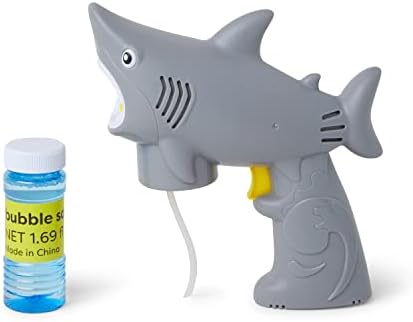Машина за меурчиња за деца - Производител на меурчиња од ајкула со решение и автоматски вентилатор - активности на отворено и летни играчки