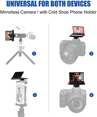 Vlog телефон селфи огледало/фотоапарати селфи огледало 180 ° навалување на селфи огледало со ладно монтирање на чевли за iPhone 14