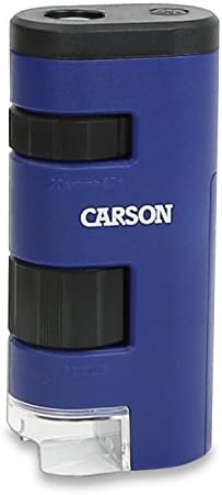 Карсон MicroMini 20X LED Осветлен Џеб Микроскоп Со Вграден УВ И LED Фенерче, Зелена &засилувач; Џеб Микро 20x-60x LED Осветлени