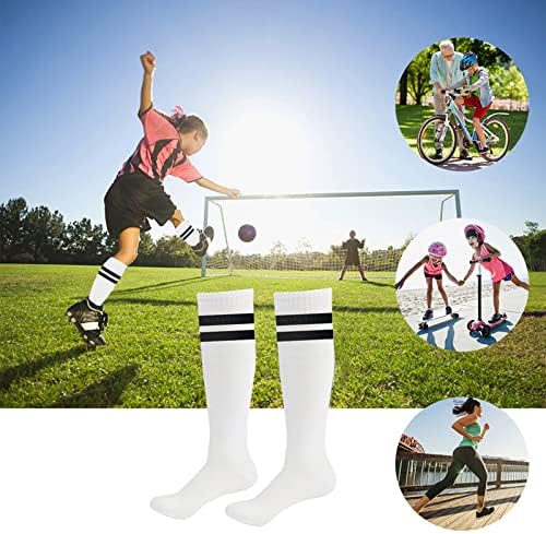 Фудбалски чорапи Хечеи Детс, 1 пар на коленото високи чорапи со ленти за атлетски тим спортови за момчиња девојчиња од 5-10 години
