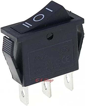 CRFYJ 5PCS KCD3 Rocker Switch 15A/20A 125V/250V on-off-On 3 позиција 3 Pin Pin Elective опрема за напојување црно