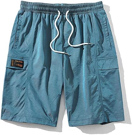 Менс Камо карго шорцеви, машки летни карго шорцеви лабави обични шорцеви за машки карго-шорцеви со мулти-џеб