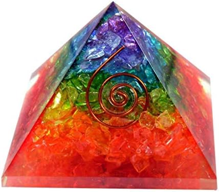 Aadhya Wellness Reiki Pyramid 7 Chakra повеќе камен оргон лековити камен пирамида чакра лекување камен позитивна енергија и здравствено