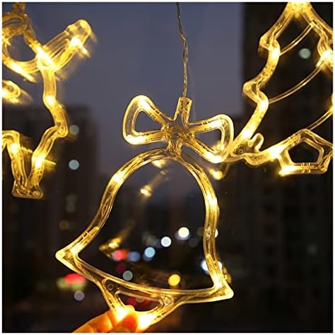Божиќни украси што висат LED светла Декорација за спални украси Божиќни украси Дома прозорец стакло декорација топла батерија за празници