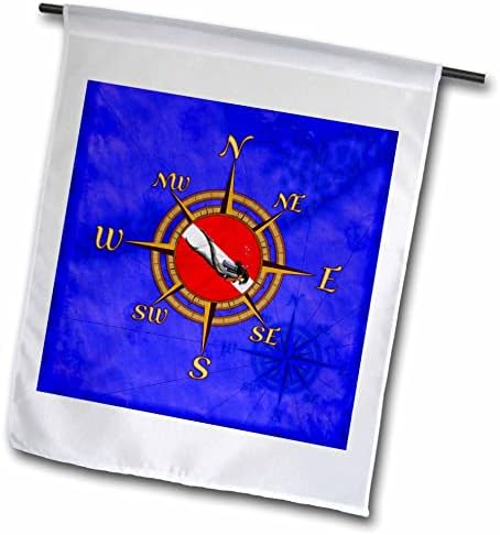 3дроза наутички компас за нуркање со женски нуркач и сина мапа на едрење. - Знамиња