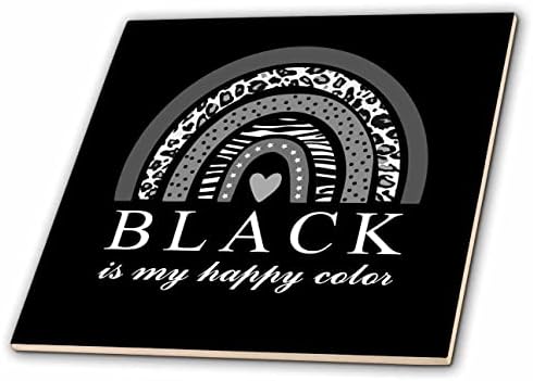 3дроза Црна е Мојата Среќна Боја Хумористична Темно Монохроматски Животински Печатење Виножито-Плочки