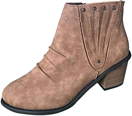Ueуејуези потпетици бури чизми чизми околу пети широко вклопуваат жени чевли 2021 зимска мода мека велур кожни чизми