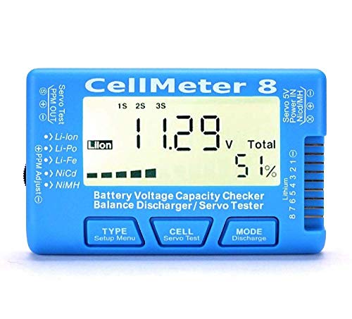 Xiangtat RC CellMeter 8 Дигитален контролен капацитет на капацитет на батерии Контролер Тестер тестер за напон за липов живот Li-Ion