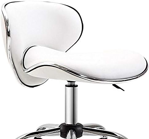 Прилагодлива висина столица на тркалото ， столче за масажа со бело ПВЦ синтетичко кожено седиште ， Прилагодлива висина 40-52 см ， Поддржана