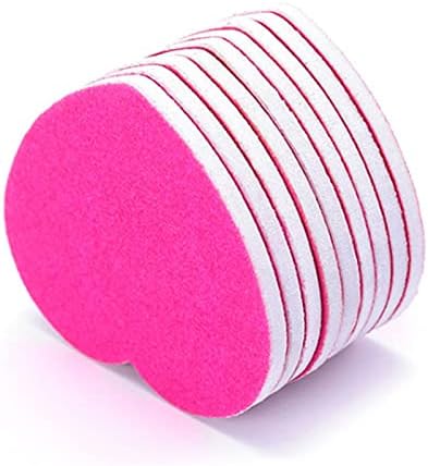 50 ПАРЧИЊА Креативна Датотека За Нокти Во Форма На Срце Блок Двострани Ленти За Маникир Розова Боја Бафери За Нокти За Полирање