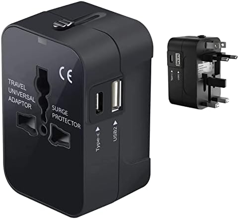 Travel USB Plus Меѓународен адаптер за напојување компатибилен со Samsung EO-PN920CBegus за светска моќност за 3 уреди USB TypeC, USB-A за патување