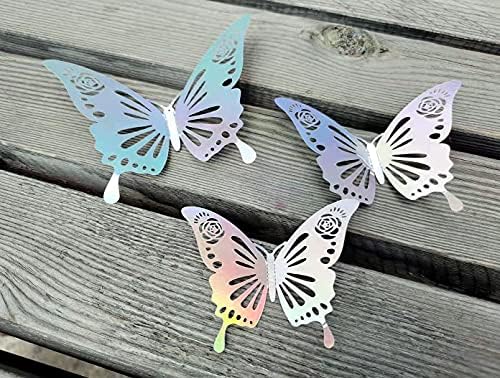 36 ПАРЧИЊА Шупливи Тродимензионални Налепници За Ѕид Од Пеперутка Во Боја, Блузи За Торта од Пеперутки, Декорација на Пеперутки за Забави